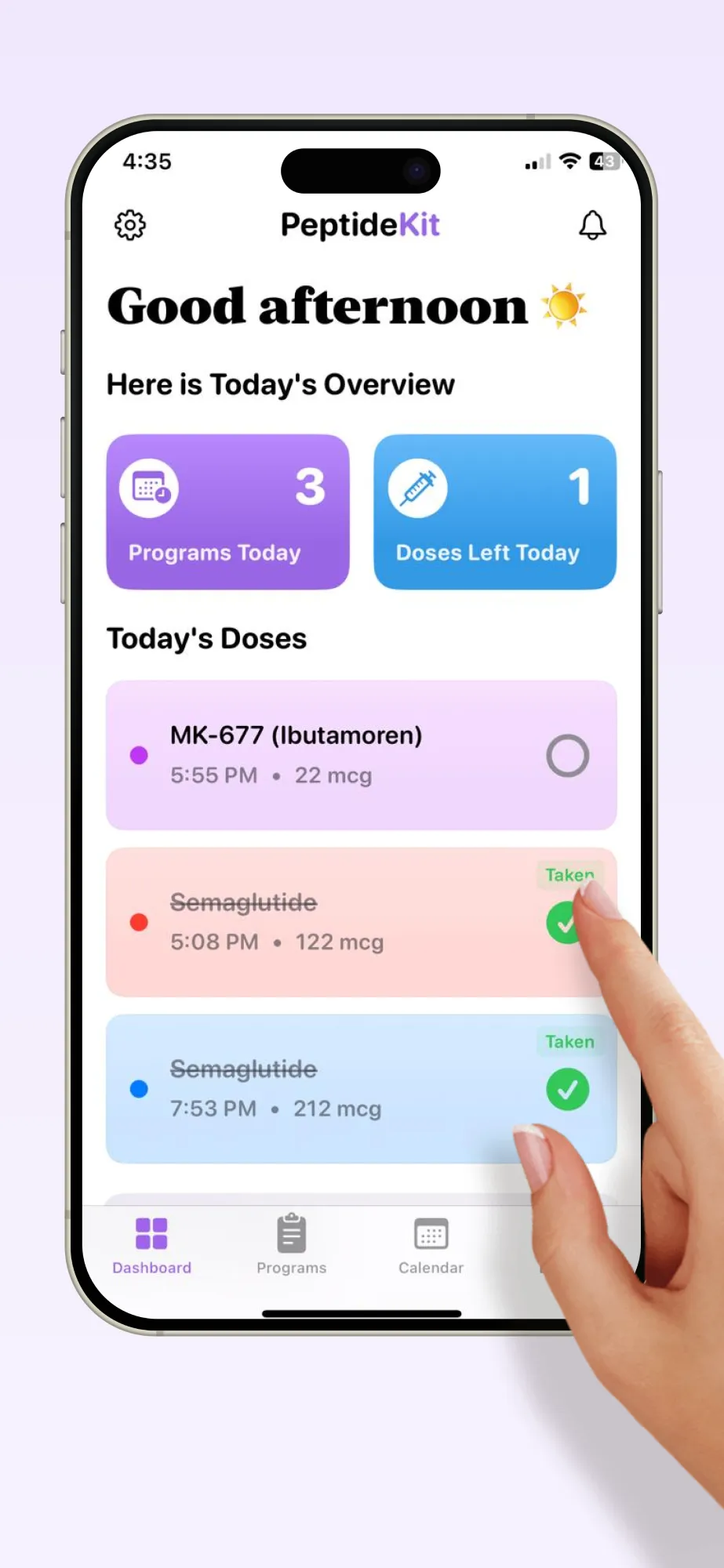 Tracking peptide therapy progress